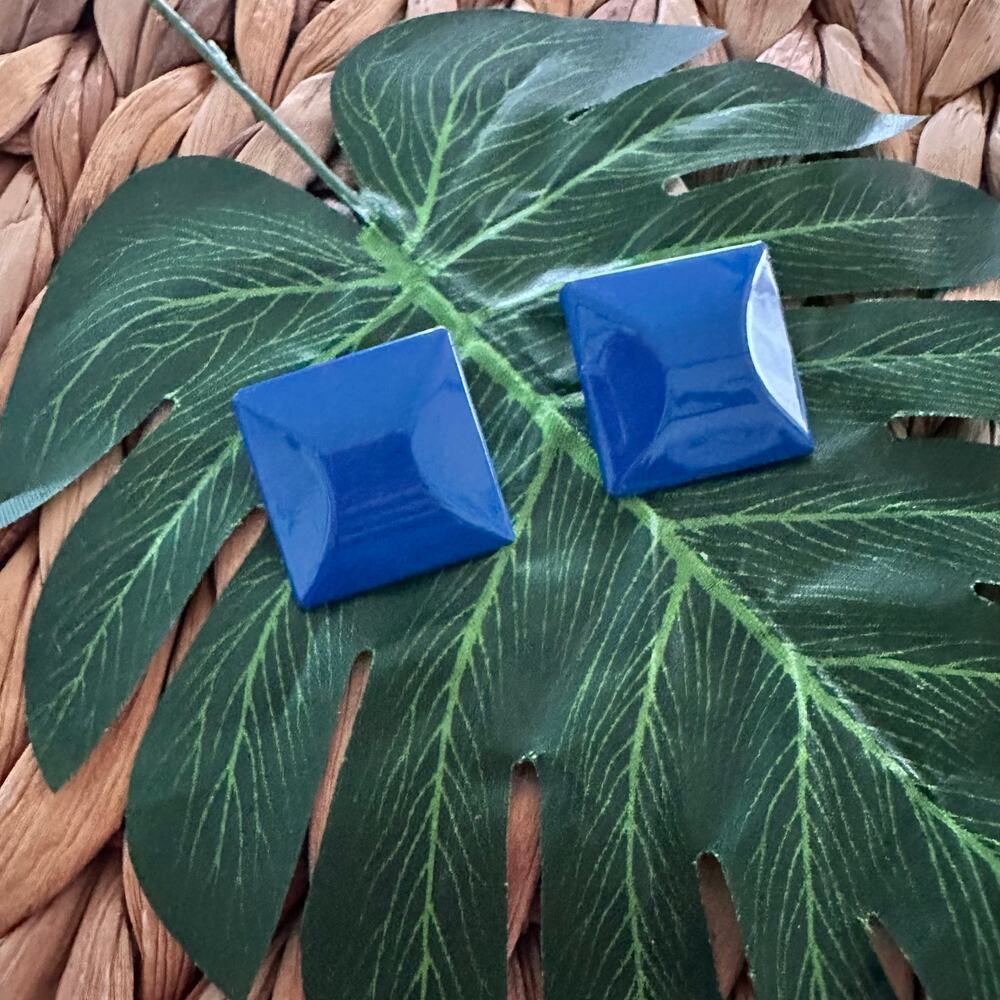 BOGO FREE UNIQUE SQUARE BLUE EARRINGS